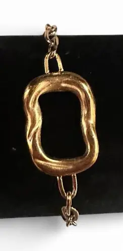 SLIDE JEWELRY Gold tone square link bracelet with adjustable chain jewelry