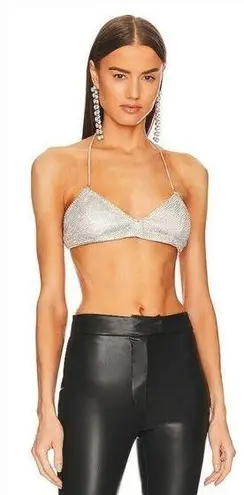 LAMARQUE Raeka Rhinestone Bralette in Silver Large