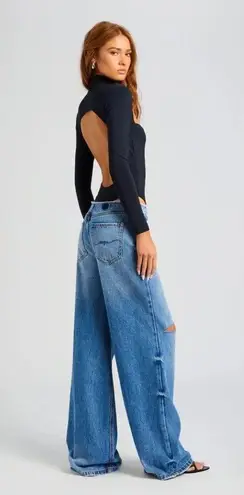 SER.O.YA Odessa Cut Out Open Bodysuit Black Womens Size Medium