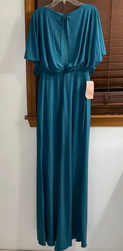 BHLDN NWT $198  Lena Teal Flutter Sleeve Jersey Maxi Dress 2