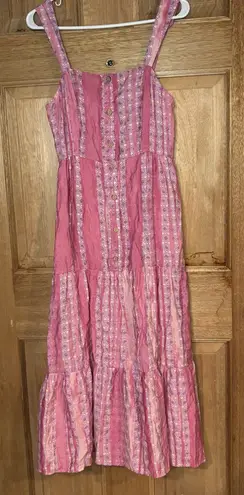 Tahari Women’s Pink and Purple Patterned Dress size M