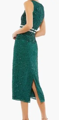 Mac Duggal NWOT Sleeveless High Neck Midi Sheath Dress NEW Size 8 deep emerald