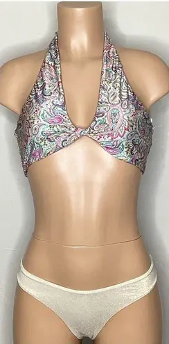 PilyQ New. PQ shimmer paisley bikini. L-top/S-bottom. Retails $152