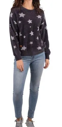 Simply Southern Fuzzy grey star sweater