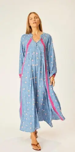 Natalie Martin 💕💕 Fiore Maxi Dress ~ Pinwheel Denim Blue Floral Print XL NWT