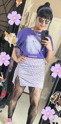 Vintage 80s retro rare Fuzz balls ADORABLE purple graphic tee Size M