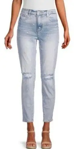 Driftwood Gizelle High Rise Embroidered Dizzy Daisy Distressed Light Wash Jeans