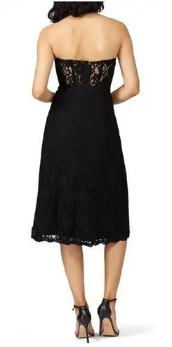 Fame and Partners Mariposa Black Lace Strapless Midi Dress Size 2