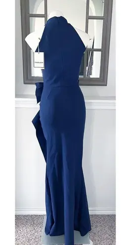 Chiara Boni La Petite Robe Gudrum Halter Ruffle Gown (Made in Italy) Size 16 NEW