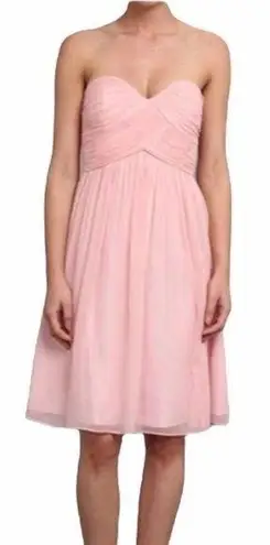 Donna Morgan  Blush Pink Chiffon Strapless Formal Dress 8