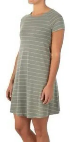 Free Fly Micro Striped Sage Green Short Sleeve Dress Size Small