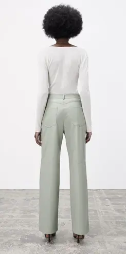 ZARA FAUX LEATHER STRAIGHT LEG PANTS