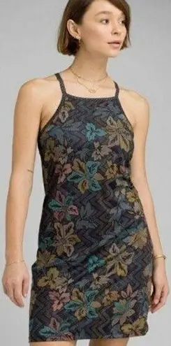 prAna New Womens NWT S Bra Tank Dress Ardor Black Logo Cutout Design Tank Floral