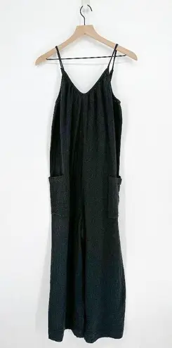 Rails Trucker Sleeveless Jumpsuit V-Neck Cotton Gauze Relaxed Black Women's XS