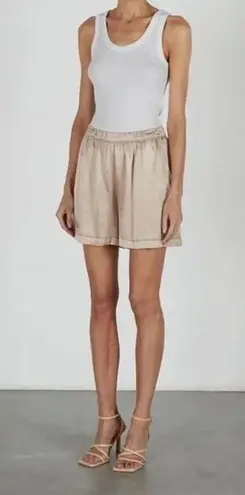 Enza Costa Satin Short in Khaki Size 0 Retail $165