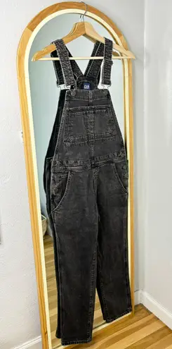 Gap washed black straight leg overalls