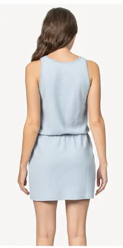 Lilla P Tie Waist Tank Dress Clearwater Waffle Small Excellent Condition Blue