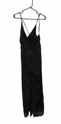 Jonathan Simkhai Black White Polka Dot Spaghetti Strap V neck Jumpsuit Size 4