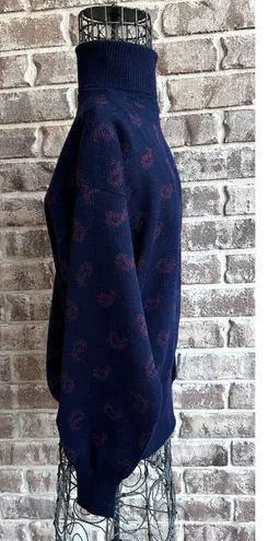Tricots St. Raphael Vtg 80's Turtleneck Sweater Sz M? Paisley Navy Pure N…