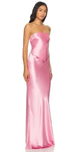 retrofete Skye Dress in Fondant Pink XSmall New Womens Satin Maxi Gown Size XS
