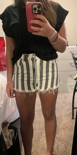 ZARA Stripe Patterned High-Waisted Shorts