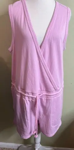 Universal Threads Universal Thread Target Pink Knit Romper V Neck Drawstring Waist, size XL, NWOT - Image 1