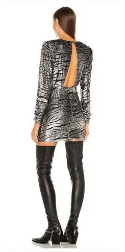 DUNDAS x REVOLVE Stardust Mini Dress in Silver Tiger XXS