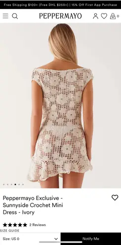 Peppermayo Exclusive - Sunnyside Crochet Mini Dress - Ivory