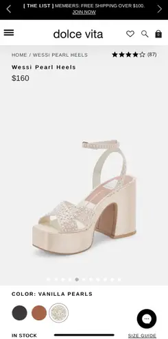 Dolce Vita Wessi Pearl Heels White Size 9