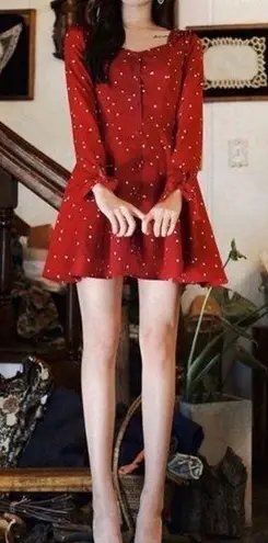 Milkcocoa Korea Red Hearts Dress Size XS