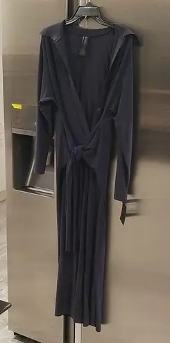 Norma Kamali ππ Ty Front NK Shirt Cropped Straight Leg Jumpsuit ~ Pewter XS NWT