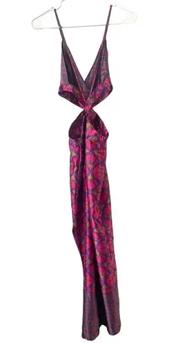 House of Harlow Revolve Cutout Maxi Dress Pink Purple Orange Green Size M Medium