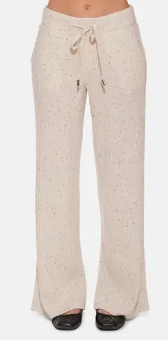 THE TILE CLUB BLUE CREAM CONFETTI SOPHIE WIDE LEG PANT ASPEN 100% cashmere XS