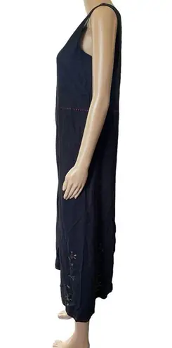 John Paul Richard Uniform Vintage 90s Whimsygoth Linen Embroidered Floral Dress