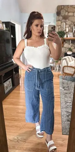 Seven7  wide leg striped jeans