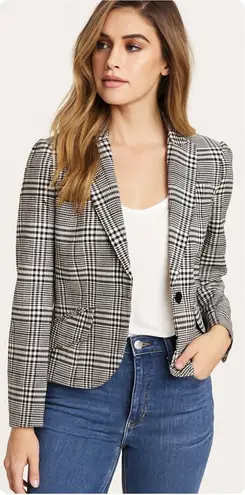 Maison d' Amelie Gingham Plaid One Button Pocket Blazer Size Medium Multiple