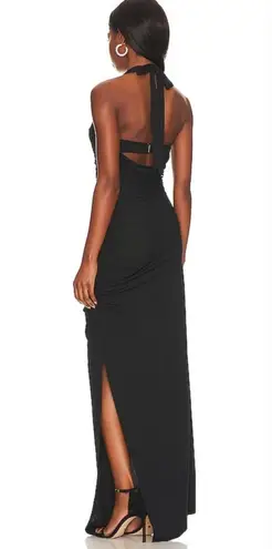 LPA Naima Ruched Maxi Dress in Black Small