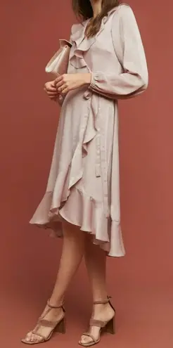 Anthropologie by The Odells Sharlene Wrap Dress Size S Pink