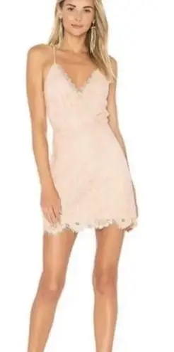 Lovers + Friends  Pink Saba Lace Crochet Mini Lace Dress Size Small