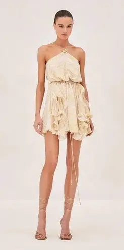 Alexis Asia Georgette Ruffle Halter Mini Dress XL