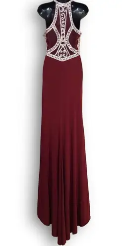 Clarisse  2807 Marsala Maroon Burgundy Silver Prom Dress