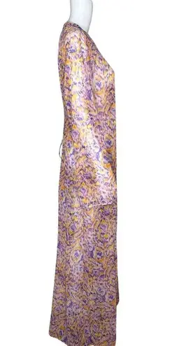 Savagexfenty Savage Fenty Kimono Women Medium Large Orange Purple Abstract Animal Print Sheer