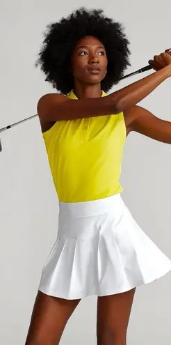 RLX Ralph Lauren Sleeveless AirTech Piqué Polo XS NWT Yellow Golf Active Top