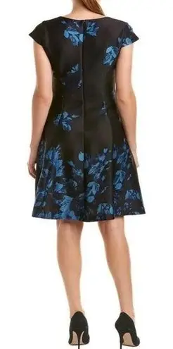 Julia Jordan V-Neck Cap Sleeve A-Line Fit & Flare Floral Print Scuba Dress 10
