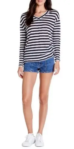 Michael Stars 💕💕 Melanie Slouchy Stripe Tee Admiral Stripe Black & White Linen