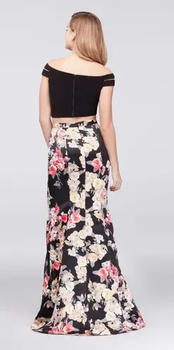 David's Bridal Floral David’s Bridal Two-Piece Formal Dress