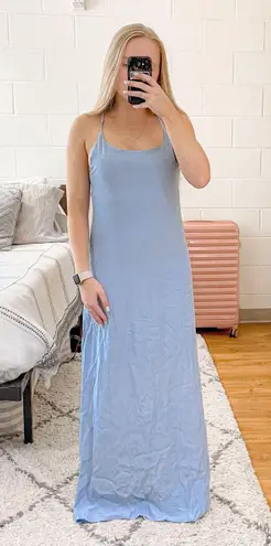 STAUD Blue Maxi Dress Open Back