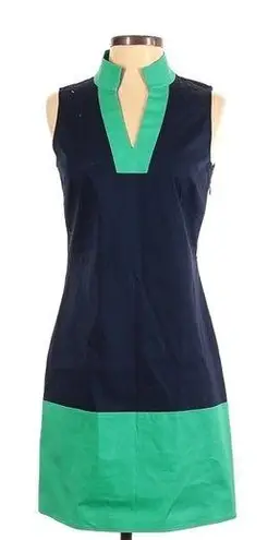 Sail To Sable • Classic Tunic Dress color block shift sleeveless navy green