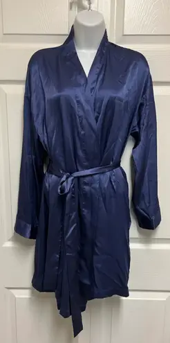 Victoria's Secret Navy Satin Short Robe