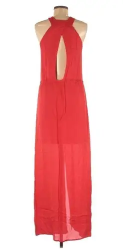Rory Beca Dress M NWT Silk Fula Front Knot Front Cherry Red Fire Cocktail Party